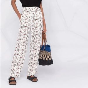 GANNI Size S / 34 Floral-Print Light Trouser Pants